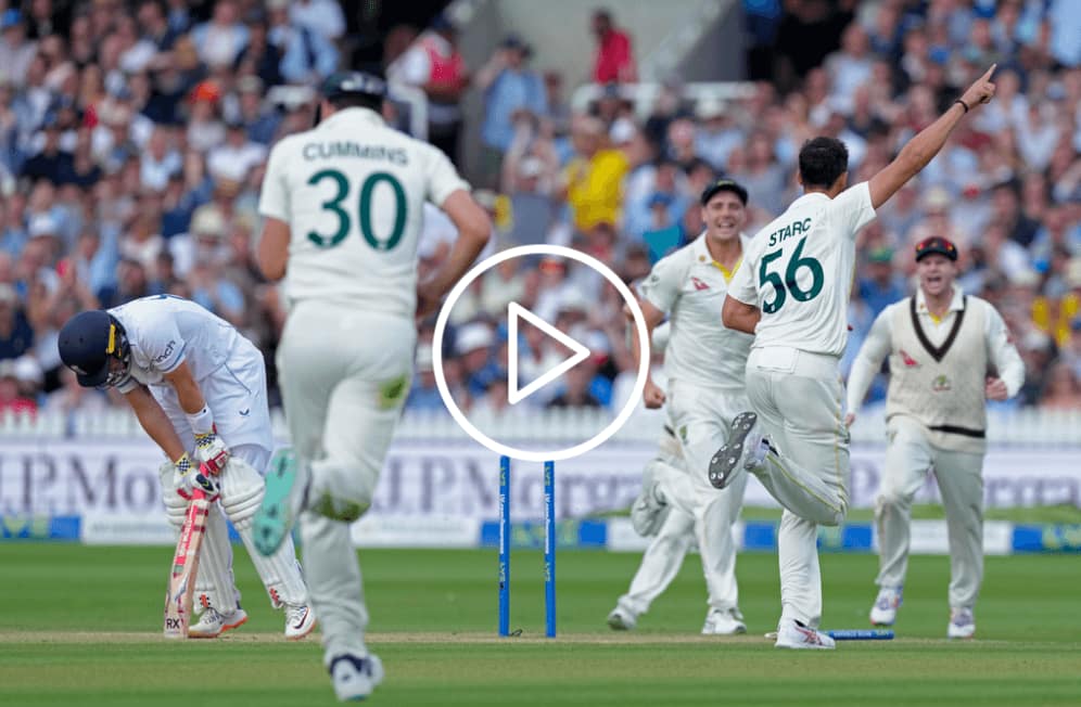 [Watch] Mitchell Starc Sends Ollie Pope's Middle Stump Cartwheeling With a Lethal In-Swinger